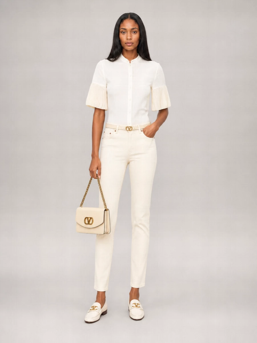 Valentino Denim Regular-Rise Flared Trousers