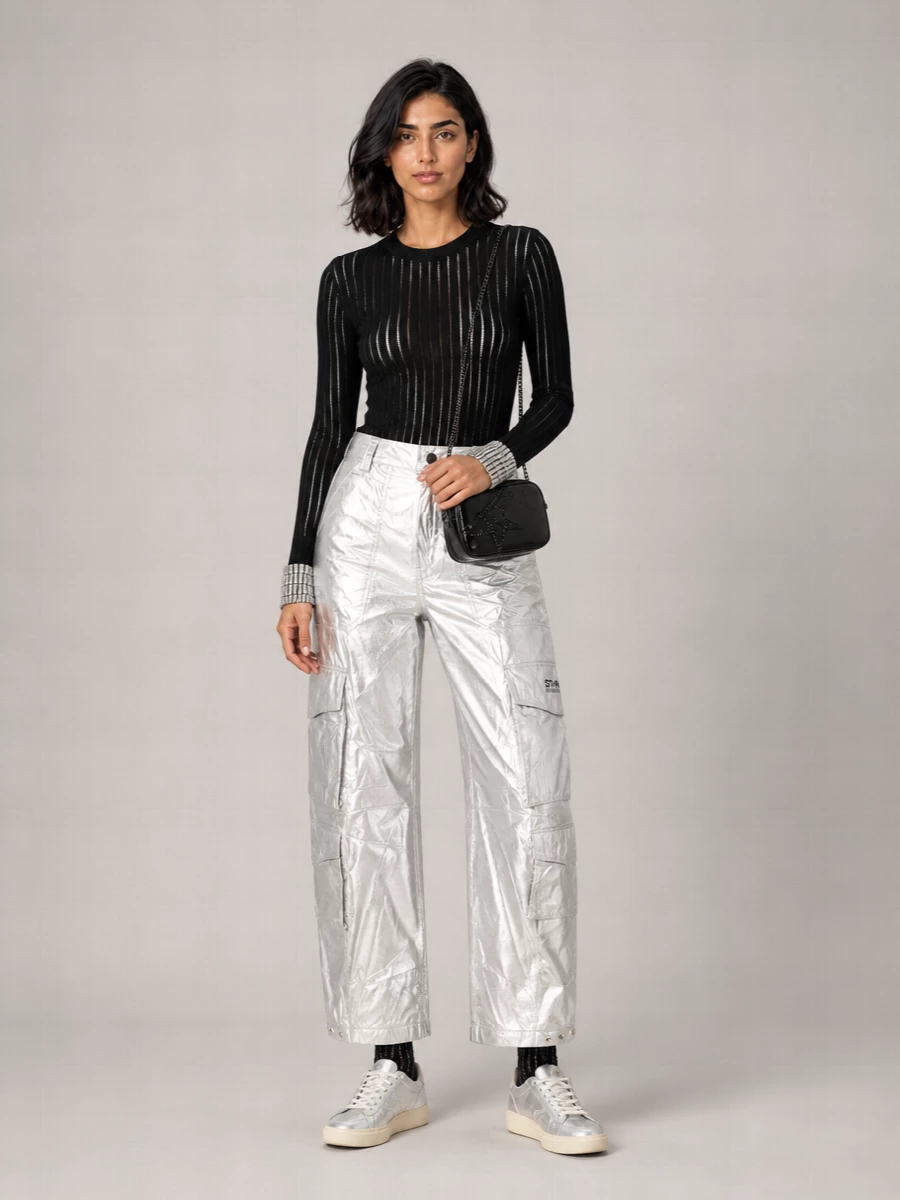 Golden Goose Nylon Cargo Wide-Leg Trousers