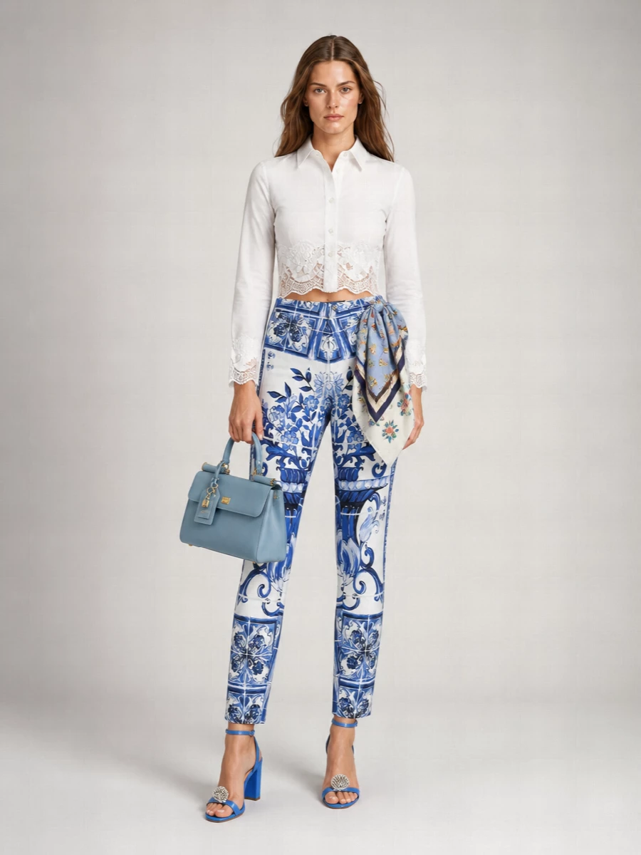 Dolce&Gabbana Majolica Print Skinny Jeans