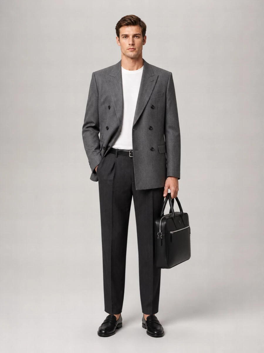 Ami Paris Virgin Wool High-Rise Straight-Leg Trousers