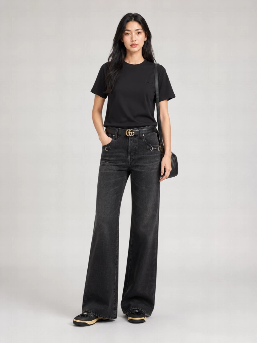 Gucci Denim Wide-Leg Trousers