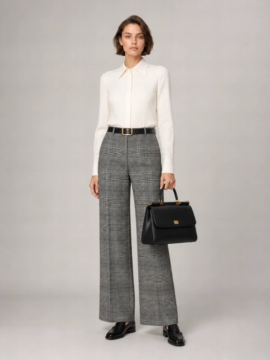 Dolce&Gabbana Cashmere Wide-Leg Trousers