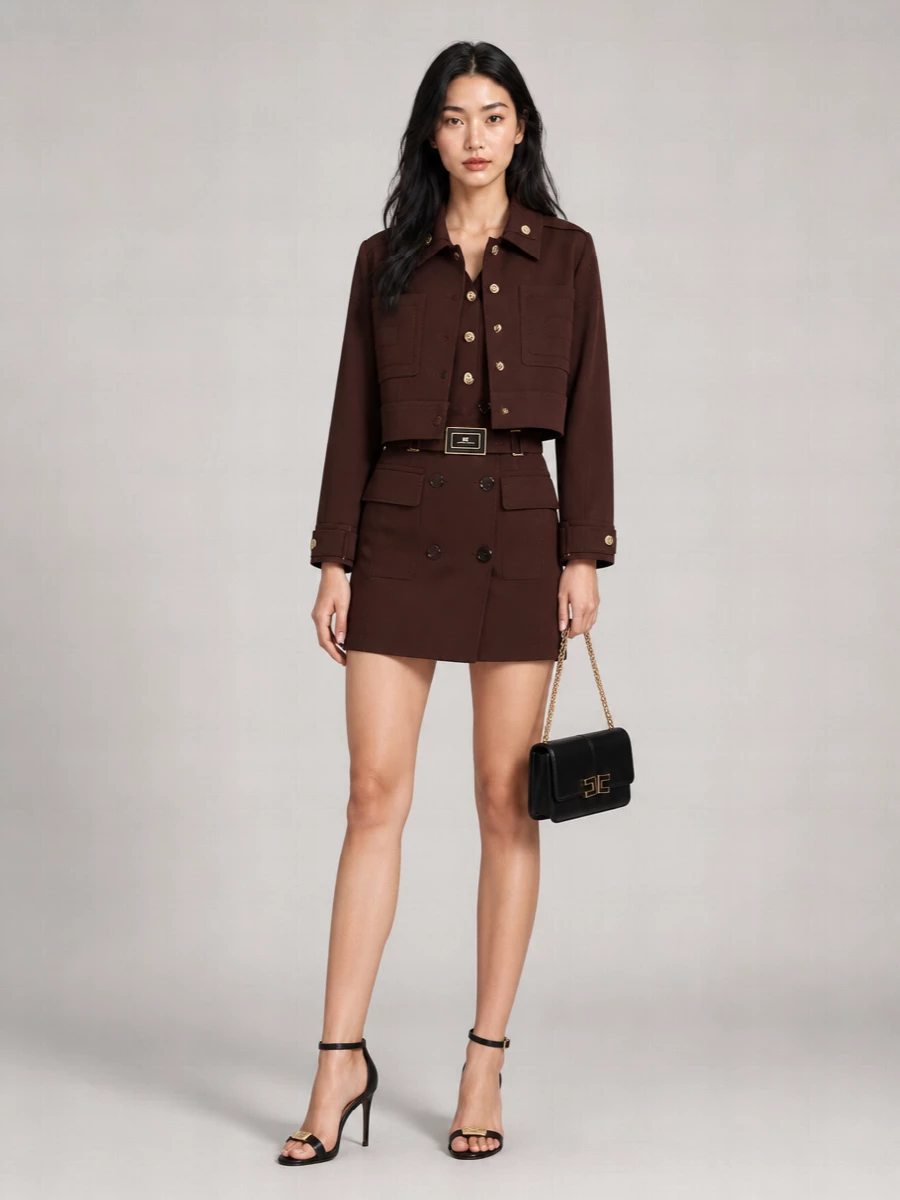 Elisabetta Franchi Viscose Cropped Jacket