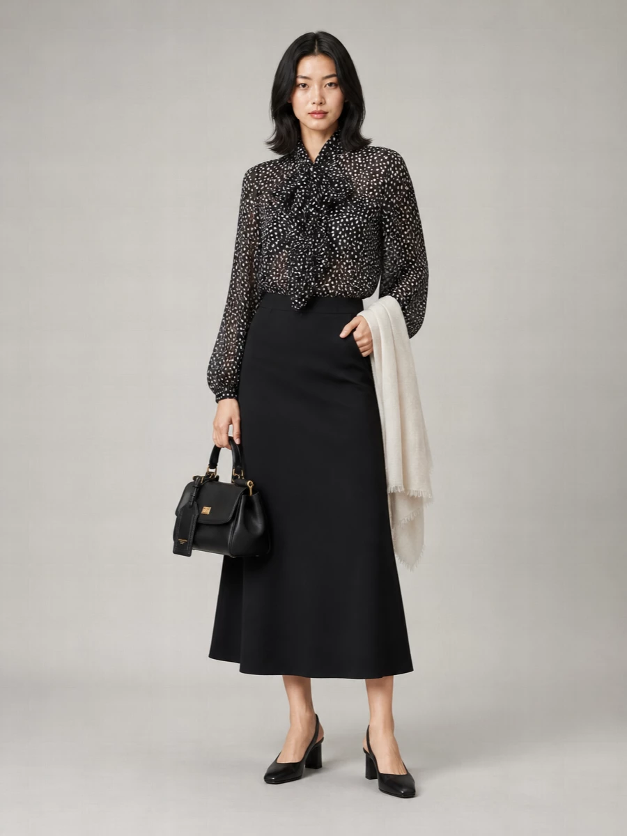 S Max Mara Silk Polka Dot Blouse