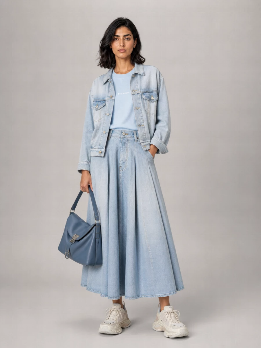 Balenciaga Standing Collar Denim Jacket
