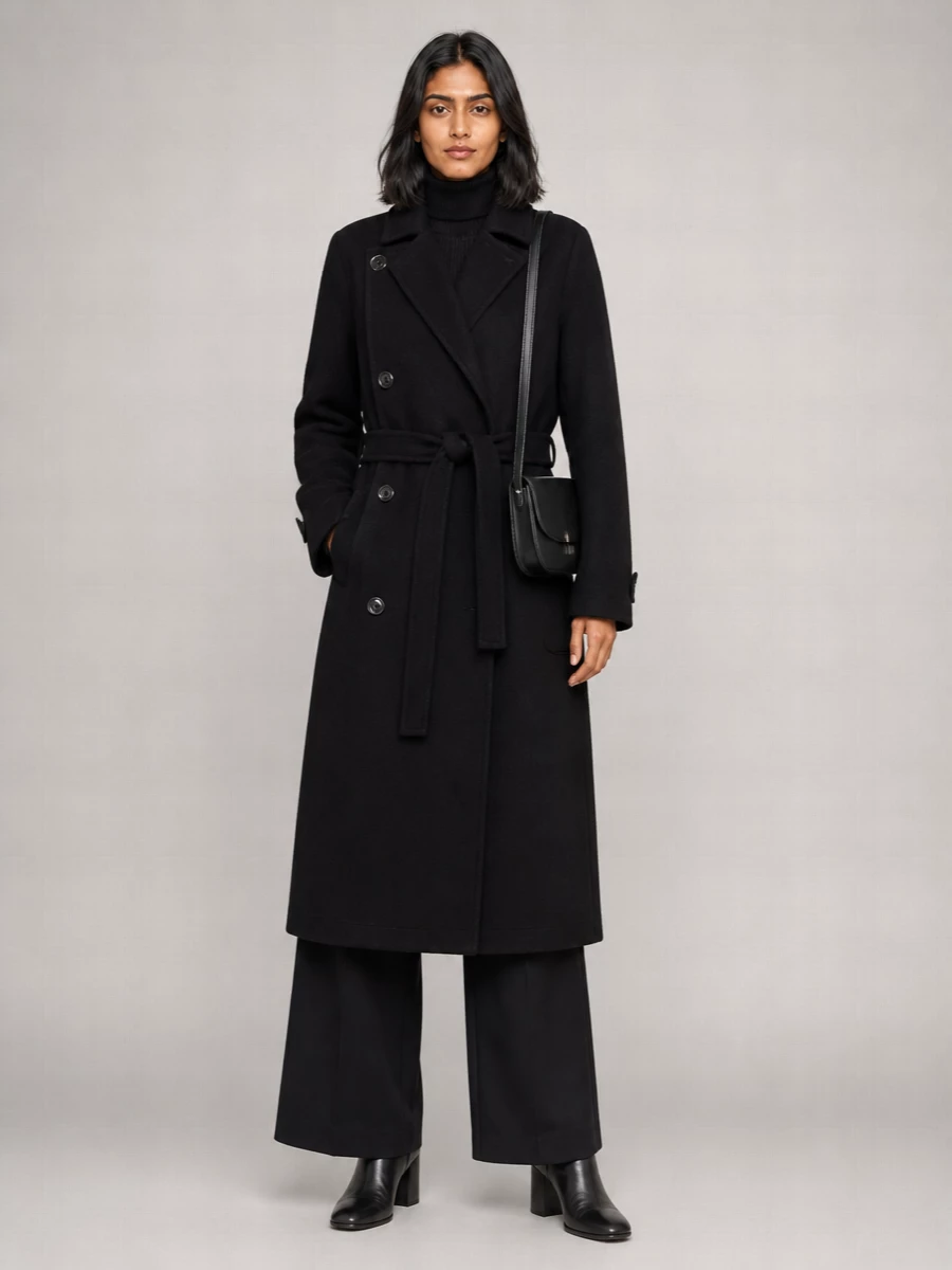 Lemaire Wool Oversized Double Breasted Belted Coat