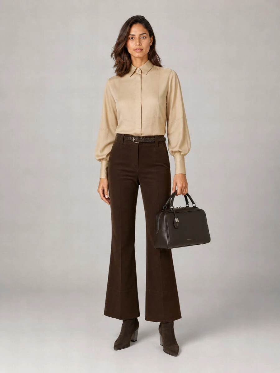 Brunello Cucinelli Stretch Cotton Flared Trousers