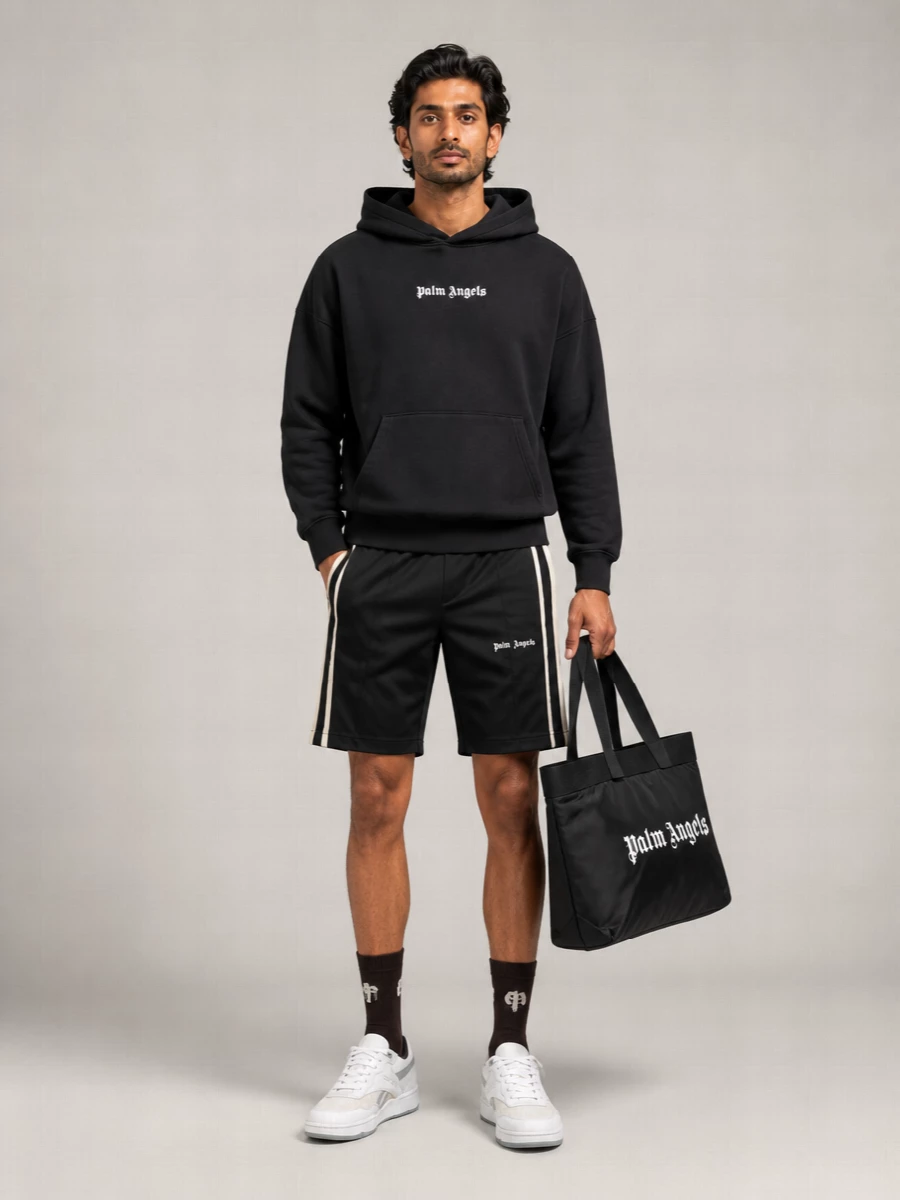 Palm Angels Logo-Print Track Shorts