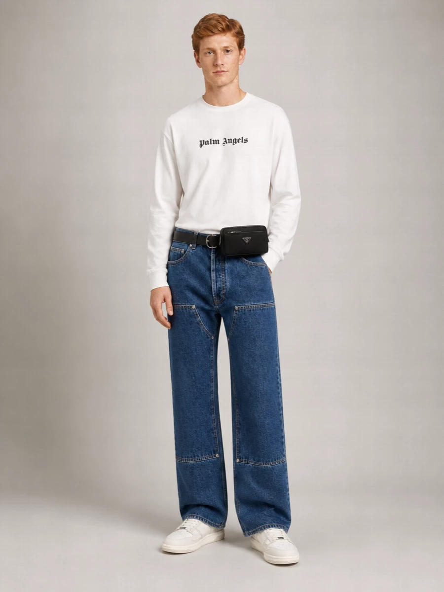 Palm Angels Denim Straight-Leg Jeans