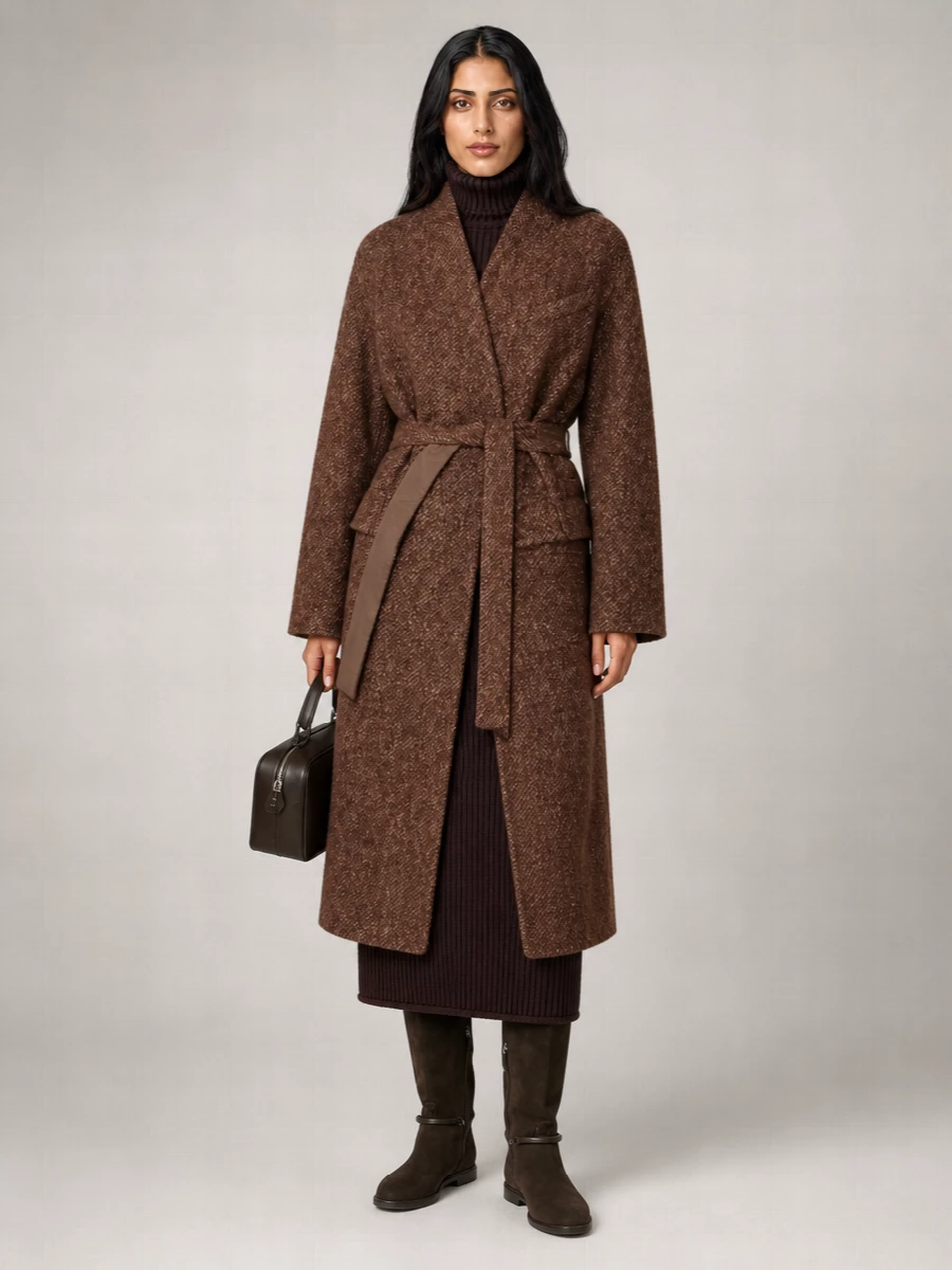 Brunello Cucinelli Cashmere Wool Belted Single-Breasted Coat