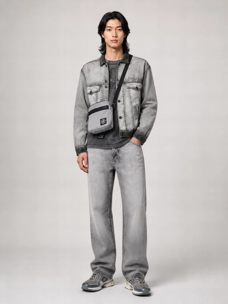 Diesel Denim Leather Collar Jacket
