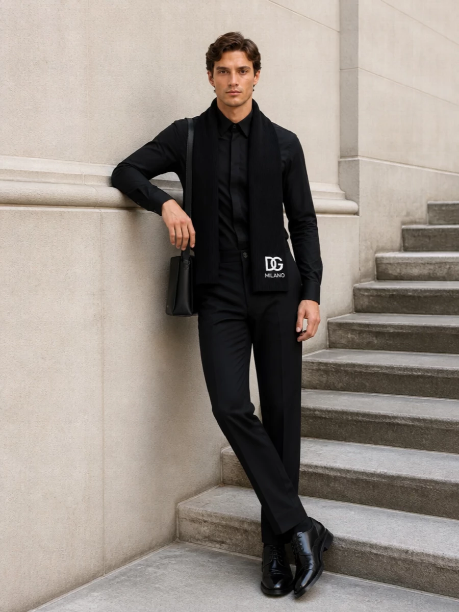 Dolce gabbana black tailored shirt trouser outfit