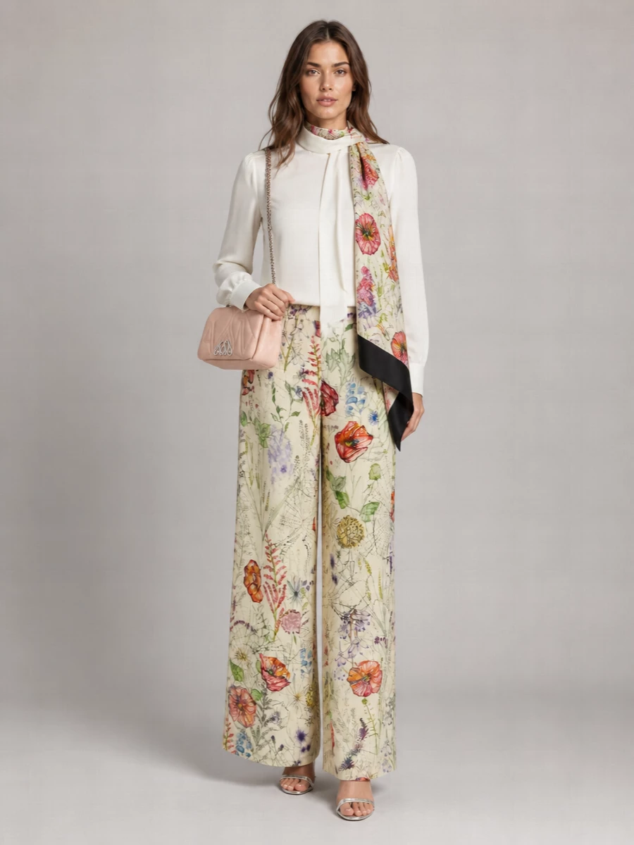 Alexander Mcqueen Printed Wide-Leg Trousers