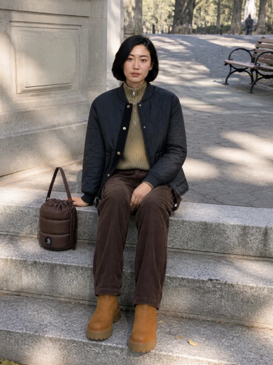 Barbour bomber cargos timberland boots outfit
