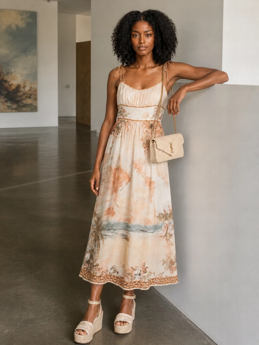 Zimmermann midi dress dior espadrille wedges