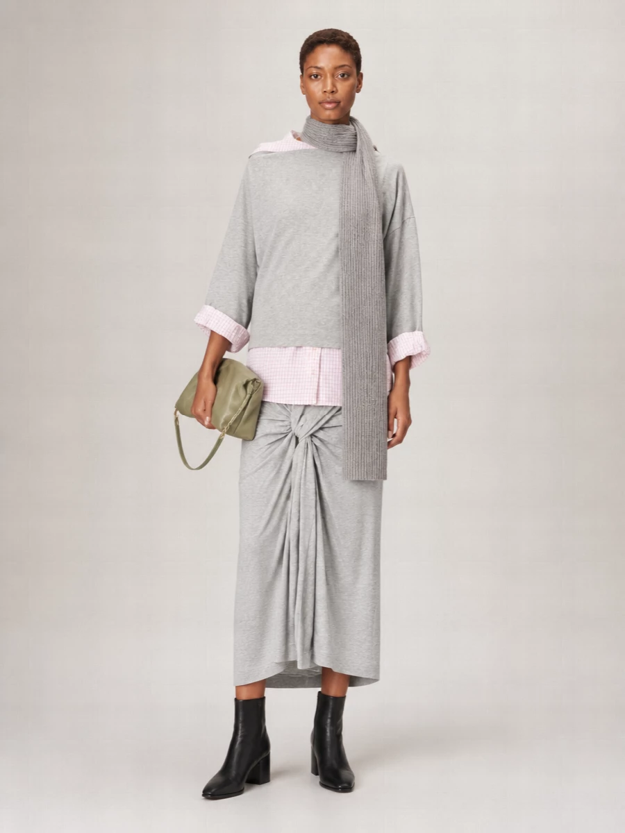 Dries Van Noten Hemellana Cotton Midi Skirt