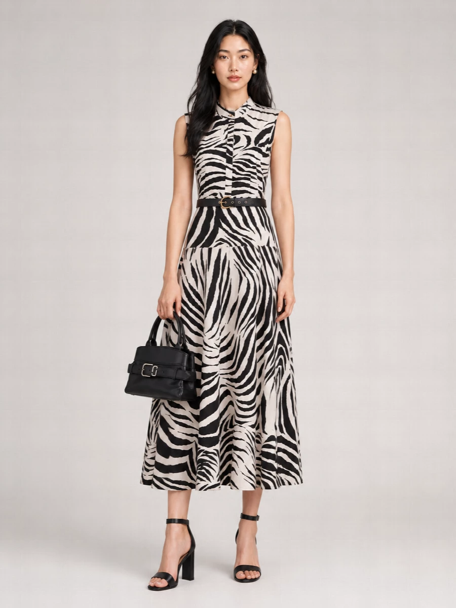 S Max Mara Printed Cotton Maxi Dress
