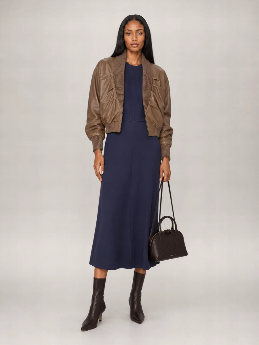 Victoria Beckham Leather Mid-Heel Ankle Boots