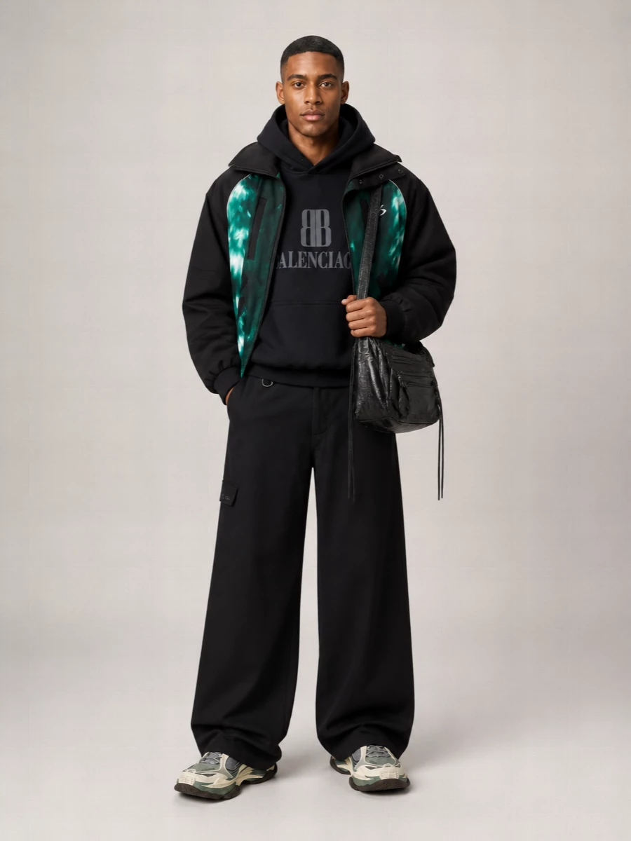 Balenciaga high collar tech ski parka