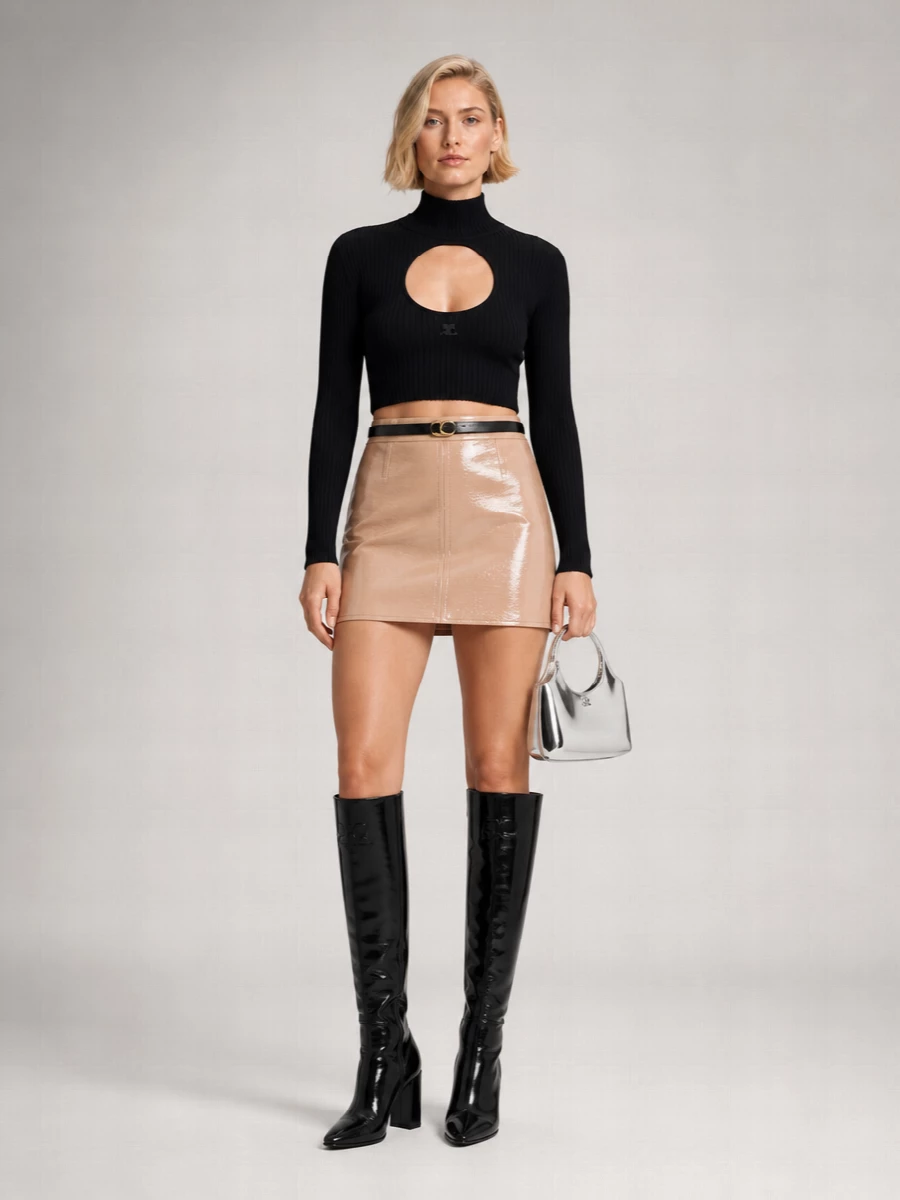Courrèges Vinyl Mini Skirt