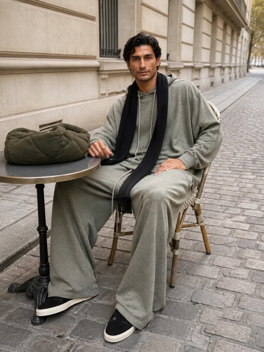Rick owens drkshdw wide leg sweatpants outfit