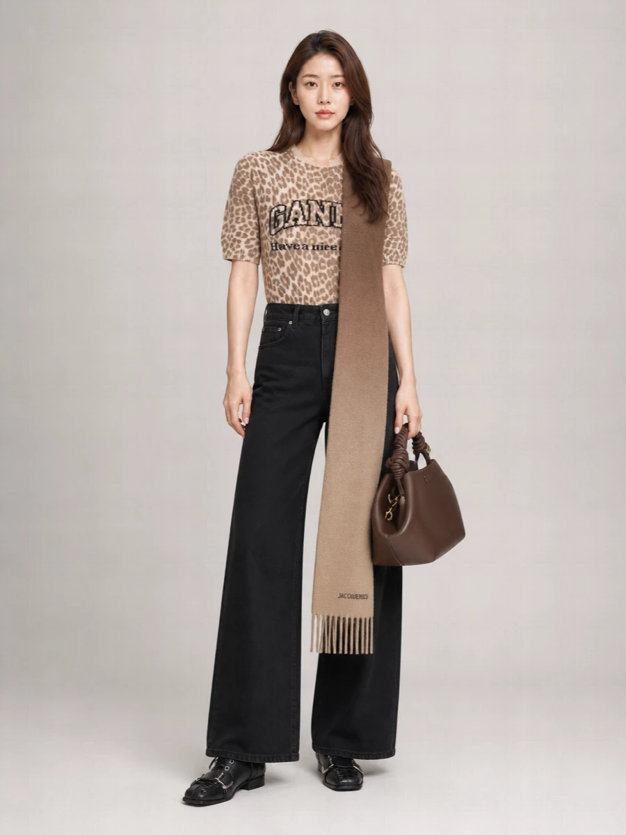 Ganni Printed Wool Blend Jumper