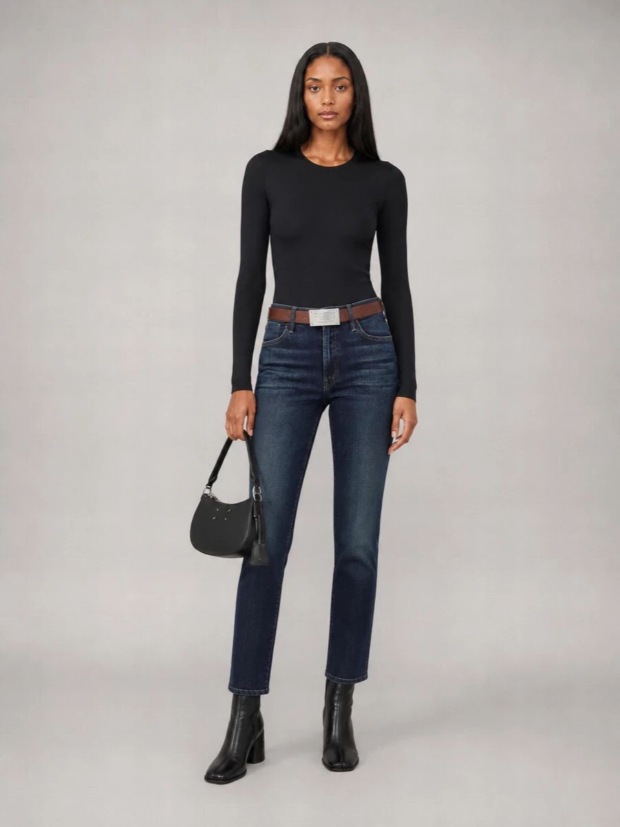 Mother Denim Straight-Leg Ankle Jeans