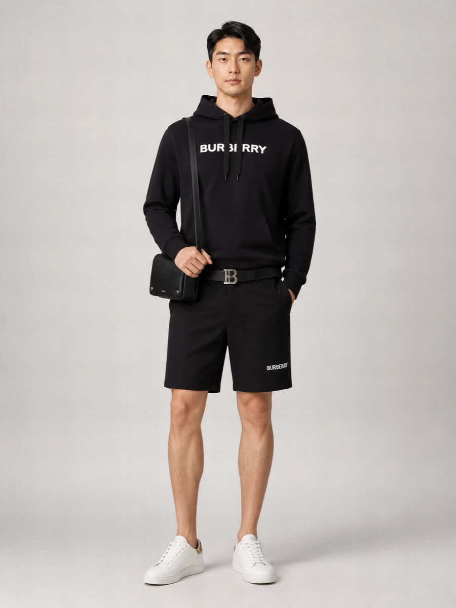 Burberry Cotton Hooded Logo-Print Sweatshirt