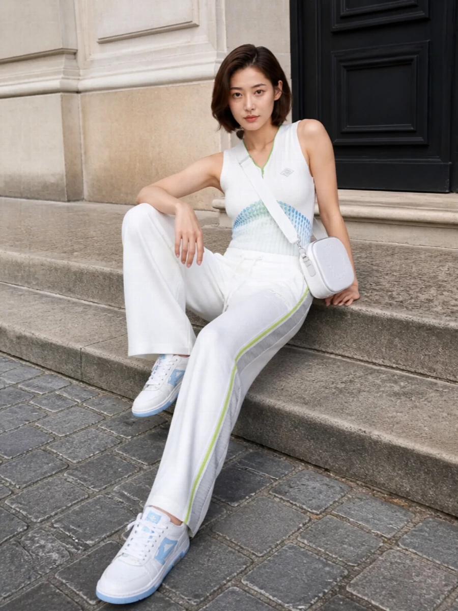Casablanca white track pants tank tennis outfit
