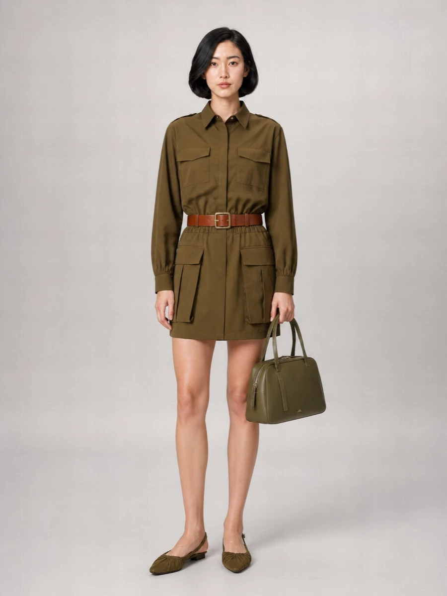7 For All Mankind Cotton Utility Mini Dress
