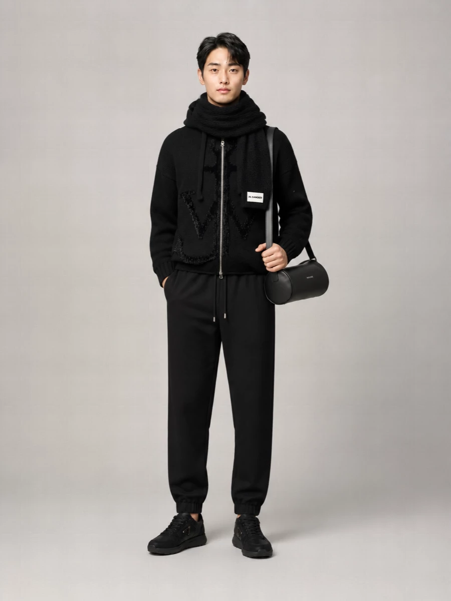 Jw Anderson Hooded Textured Pattern Sweater With Long Sleeves