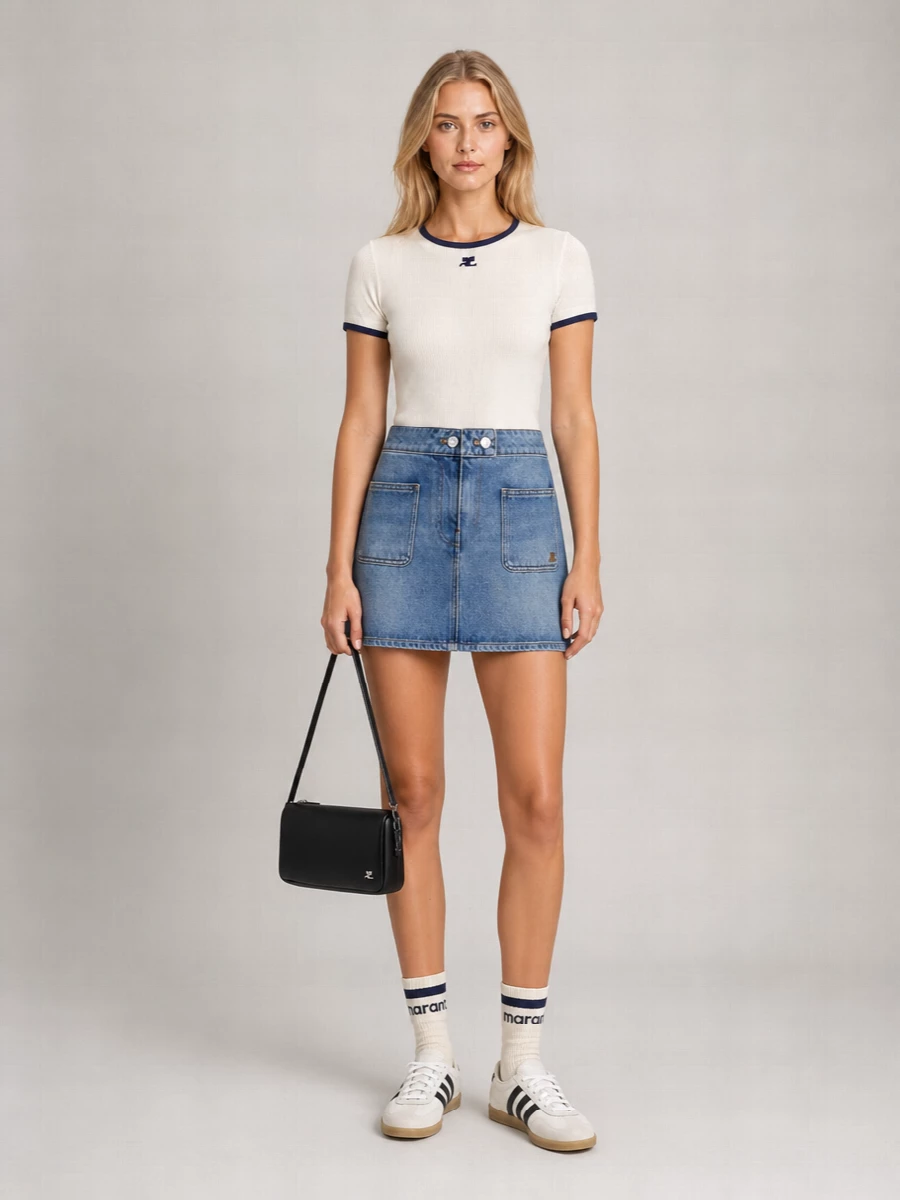 Courrèges Cotton Slim-Fit Logo-Print T-Shirt