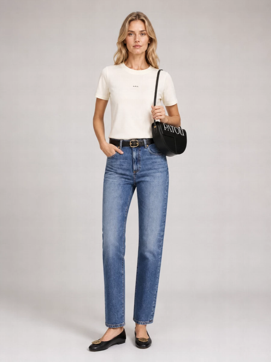 A.p.c. Organic Cotton Ribbed-Collar Boxy-Fit T-Shirt