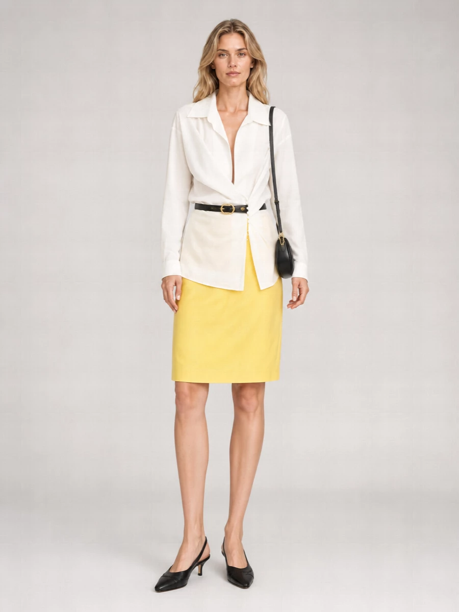 Dries Van Noten Wool Straight Skirt