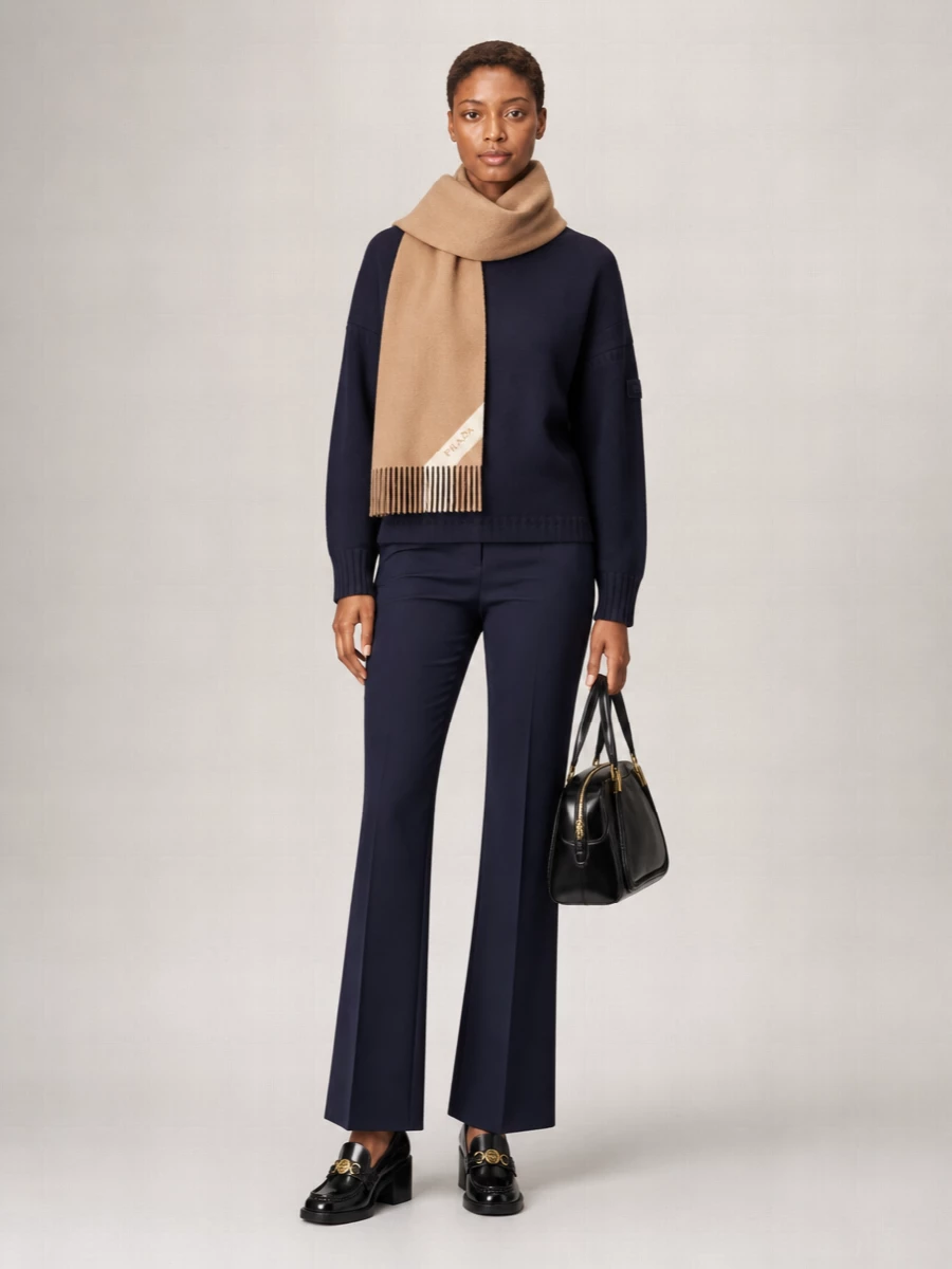 Chloé Cashmere Wool Oversized Ribbed Crew Neck Jumper