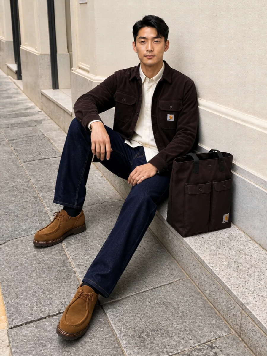 Carhartt wip corduroy jacket paraboot suede derby