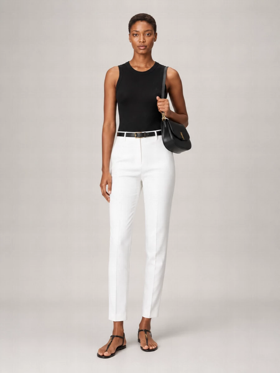 Saint Laurent Leather Cassandre Thong Sandals