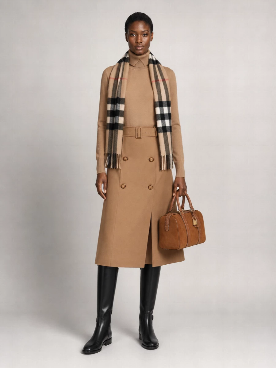 Burberry Cotton Trench Midi Skirt