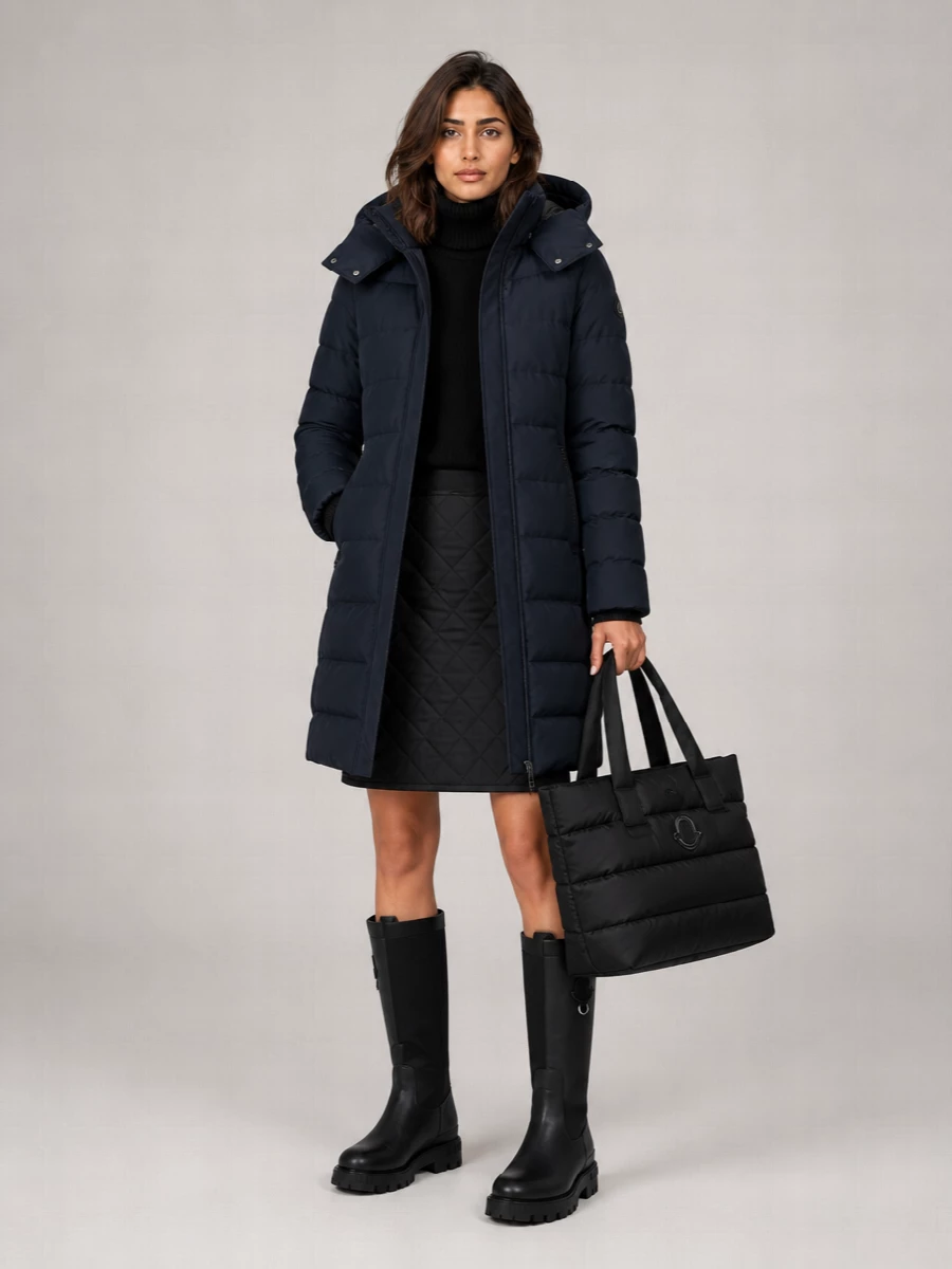 Moose Knuckles Nylon Quilted Hooded Parka Coat