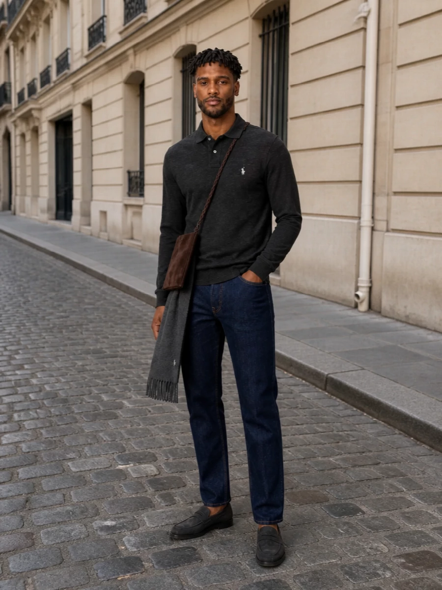 Ralph lauren polo dark jeans tods loafers