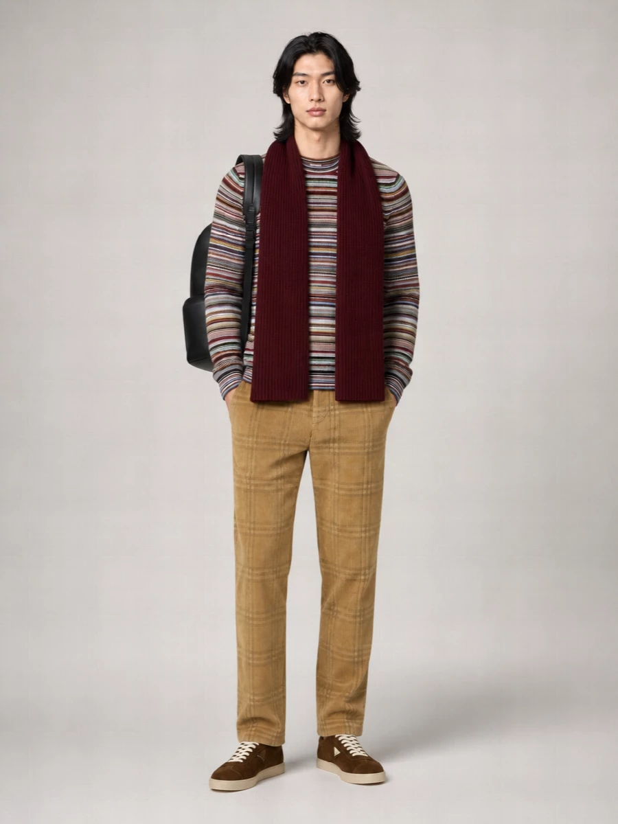 Paul Smith Striped Fine-Knit Cotton Crewneck Sweater