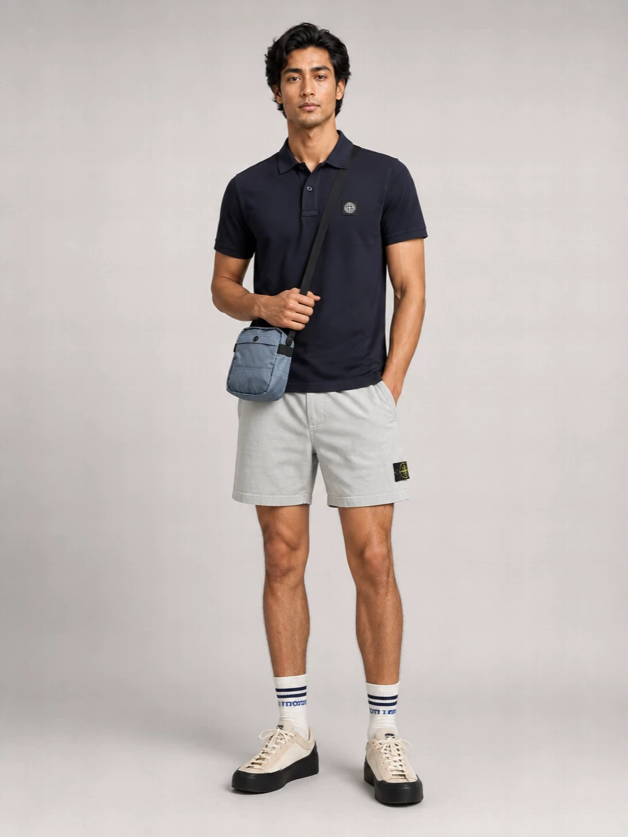 Stone Island Stretch Cotton Logo Polo Shirt