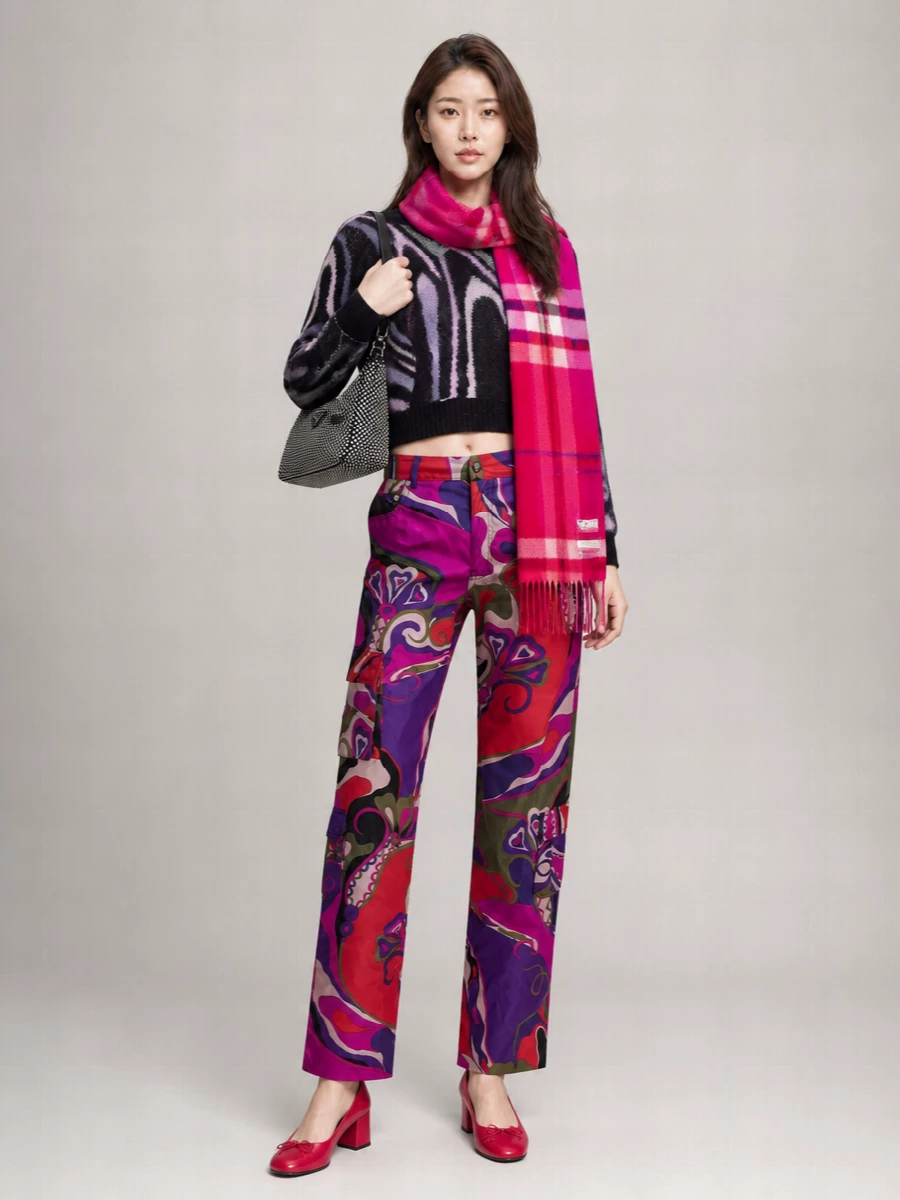 Pucci Orchidee Print Straight Trousers