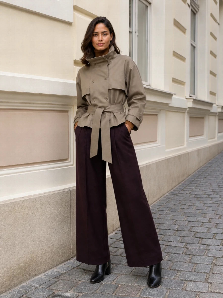 Max mara knit wide leg trousers rotate trench