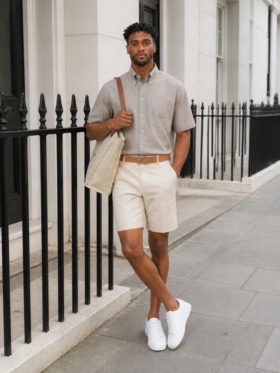Fendi shirt tailored shorts summer outfit