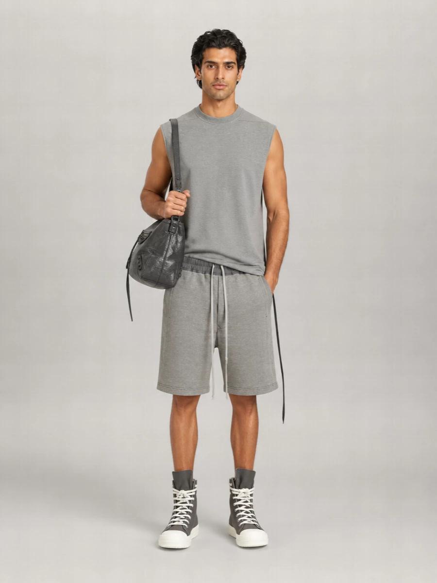Rick Owens Drkshdw Wide-Leg Track Shorts