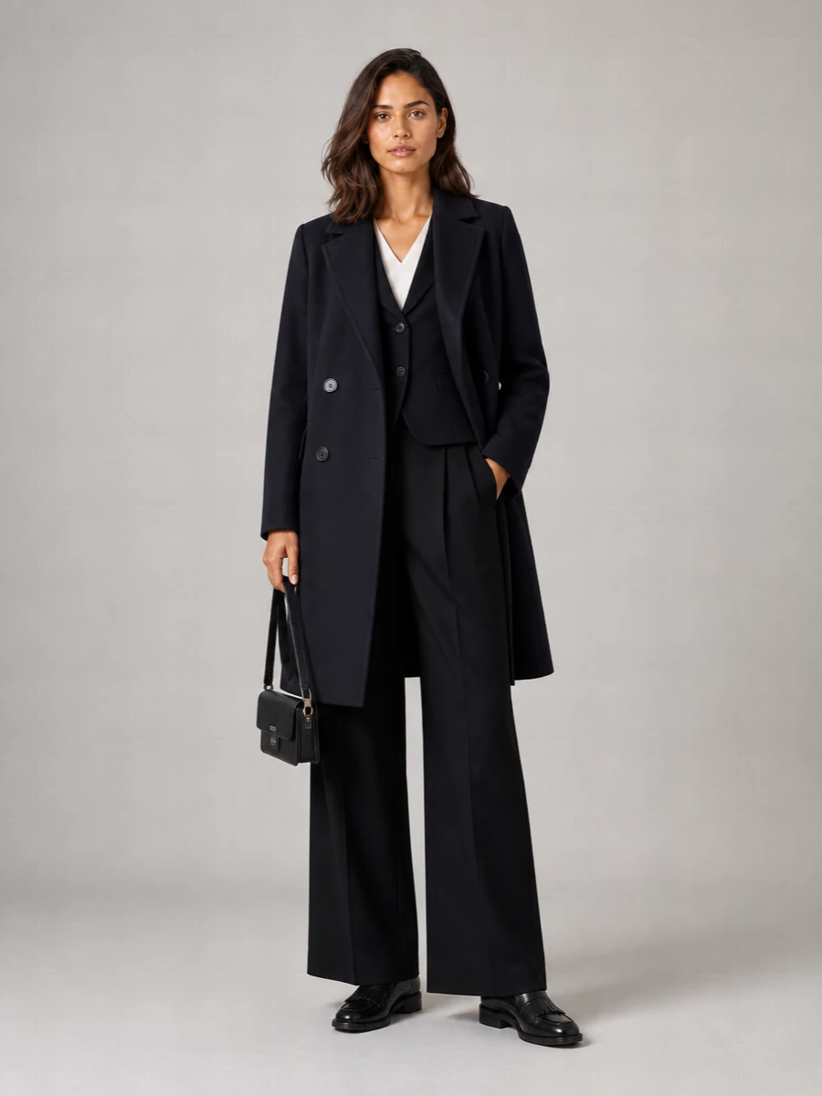 S Max Mara Wool Double-Breasted Fitted Jacket