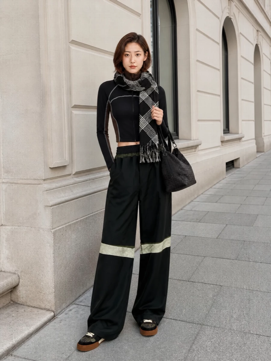 Fendi track pants cropped zip top sneakers