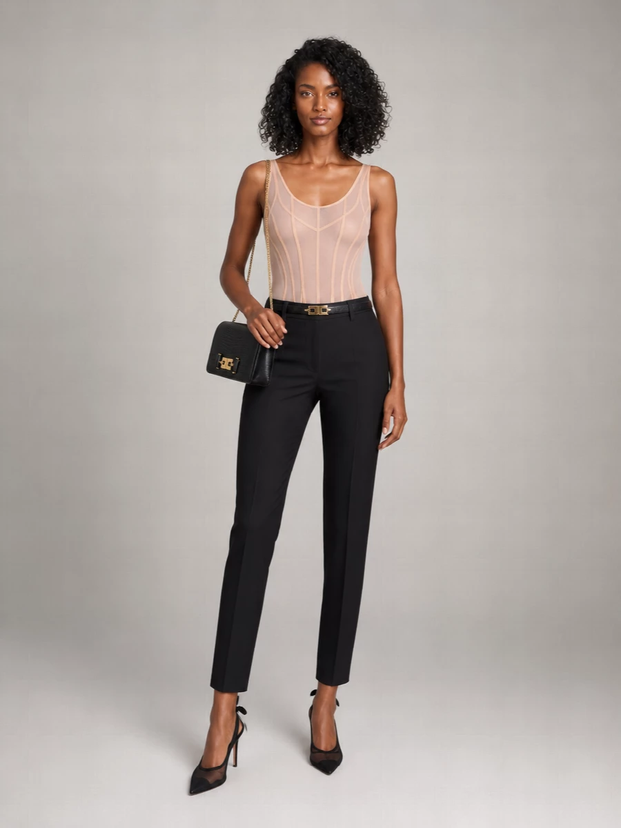 Elisabetta Franchi Lizard Effect Crossbody Bag