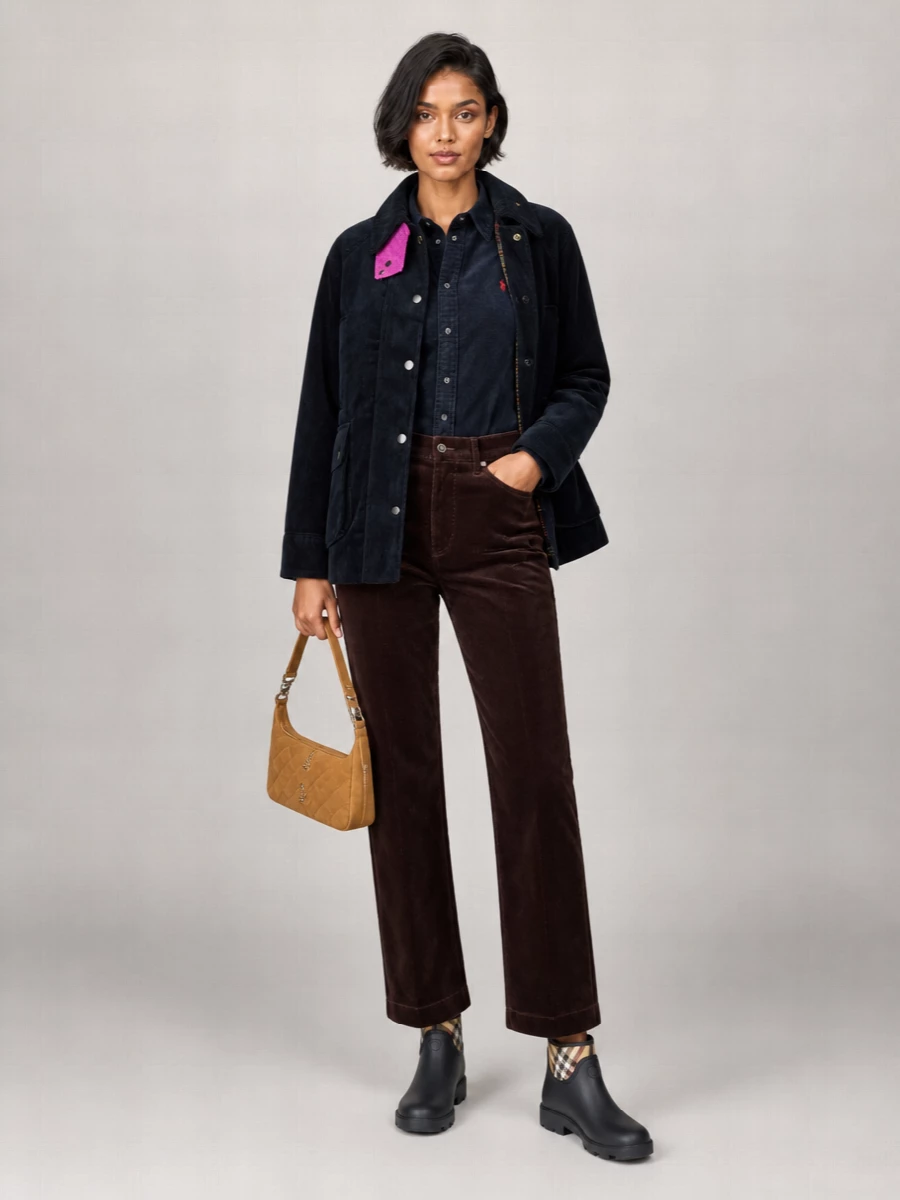 Barbour Corduroy Single-Breasted Coat